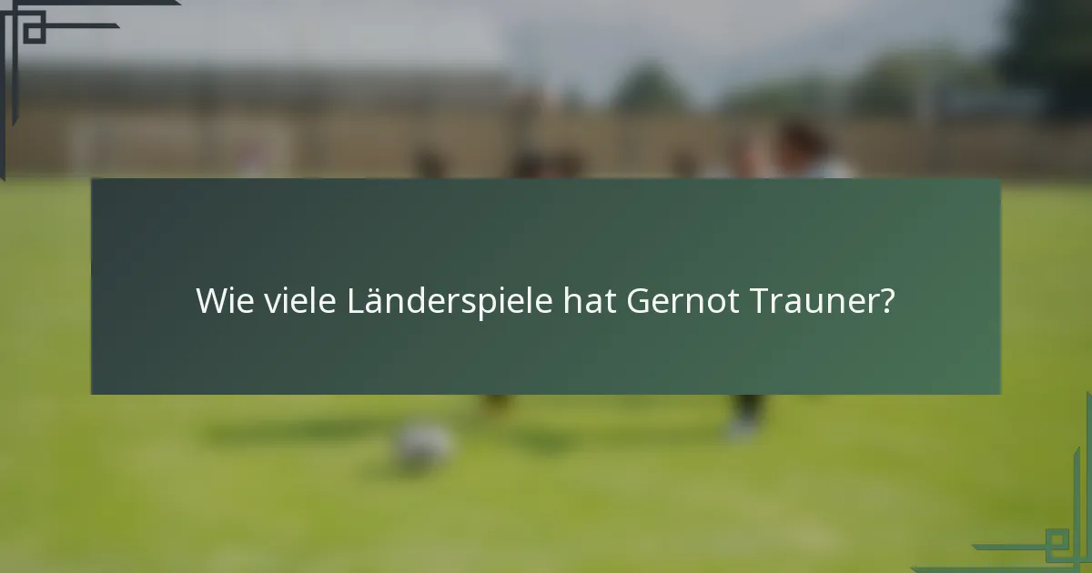 Wie viele Länderspiele hat Gernot Trauner?